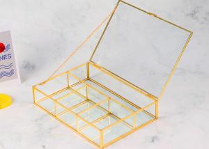 Wholesale Glass cosmetic storage box lid desktop jewelry accessories beads organizer lipstick compartments shelving tray box from china suppliers