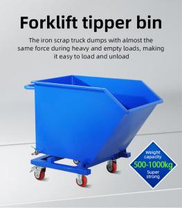 Wholesale 1.5 Cubic Yard Self Dumping Hopper Steel Tipping Forklift Skip Bin Industrial Dumpster from china suppliers