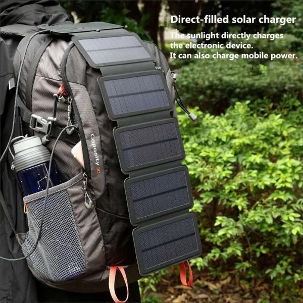 10W Foldable Solar Panel 5V 2.1A USB Output Devices For Smartphones