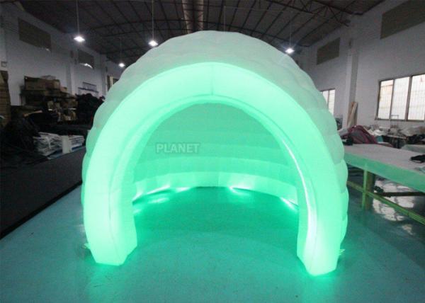 Colorful LED Light Giant Inflatable Igloo Dome Tent With Tunnel Entrance