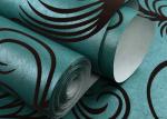 Luxury Soundproof Velvet Flock Wallpaper / 3D Wall Covering With 0.7*10M Size ,