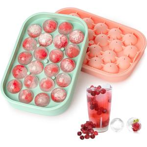 Wholesale Ice Cube Tray 2 Pack Flexible Silicone 22 Ice Balls Maker With Lid BPA Free from china suppliers