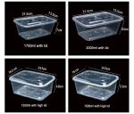 Transparent Plastic Meal Prep 6 Compartment Disposable Bento Box For Hotels And