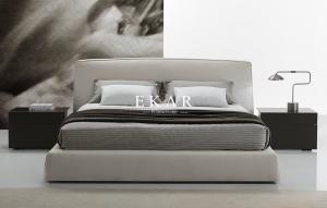 Wholesale Italy Modern Soft Grey Fabric King Size Bed Furniture from china suppliers