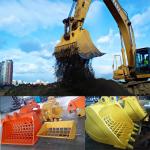 Metal Q355B Backhoe Skeleton Bucket 0.2 Cbm For CX57 Excavator