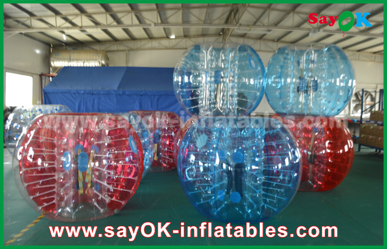Soccer Inflatable Games Transparent Red / Blue Large Inflatable Sports Games Bubble Soccer 1.5m For Camping