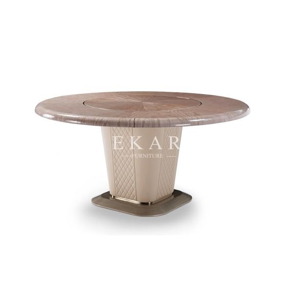 Metal Base Round Modern Luxury Dining Table W009D1R