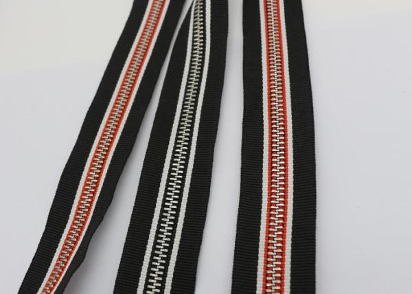 Garments / Bags Brass Long Chain Zipper Silver Teeth Polyester / Cotton / Aramid
