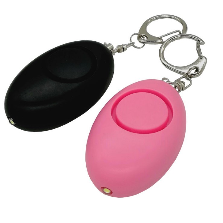 Black Pink Personal Security Alarms Smart Siren 40g Plastic 130DB Women Keychain With LED Light