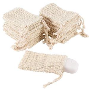 Wholesale Pretty Arts Flexible Mesh Drawstring Bags , Natural Sisal Soap Saver Bag For Foaming from china suppliers
