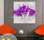 Hand Painted Abstract Canvas Art Painting Purple Dress For White Wall Decor