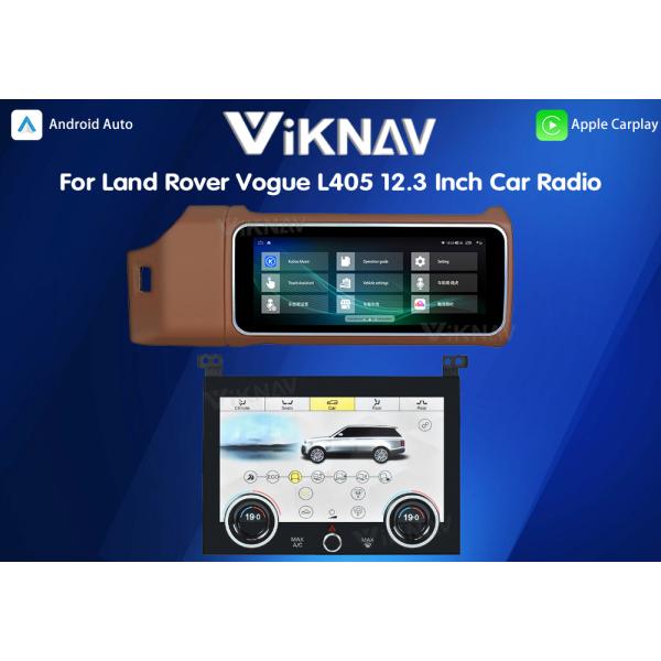 Viknav 12.3 Inch Touch Screen Car Radio And AC For Land Rover Range Rover Vogue L405 2013-2017 Multimedia Player GPS Navigation Head Unit (Brown All)