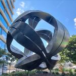 Custom Stainless Steel Sphere Sculpture With Matte Surface For Outdoor