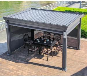 Wholesale Wholesale High Quality Patio Zipper Outdoor Automatic Blinds Balcony Windproof Motor Pavilion Garden Motorized Window Curtains from china suppliers