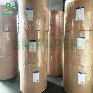 Wholesale Recyclable 40g premium one side glossy brown kraft bag paper roll from china suppliers