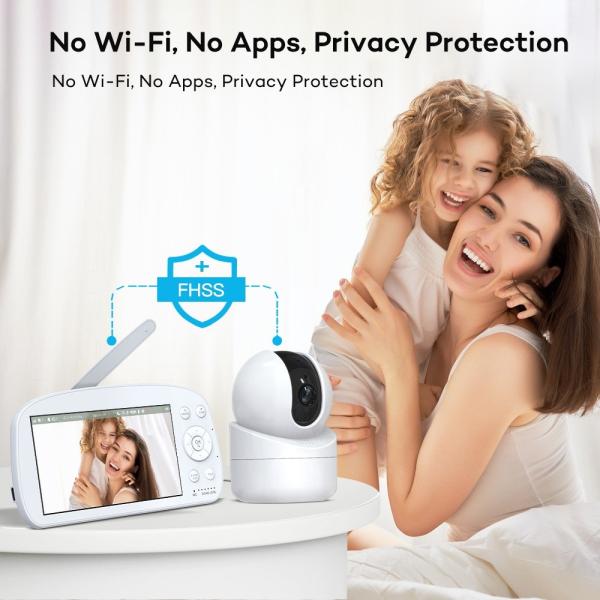 5.5 Inch 1080P Full HD Baby Monitor with Pan-Tilt and Night Vision