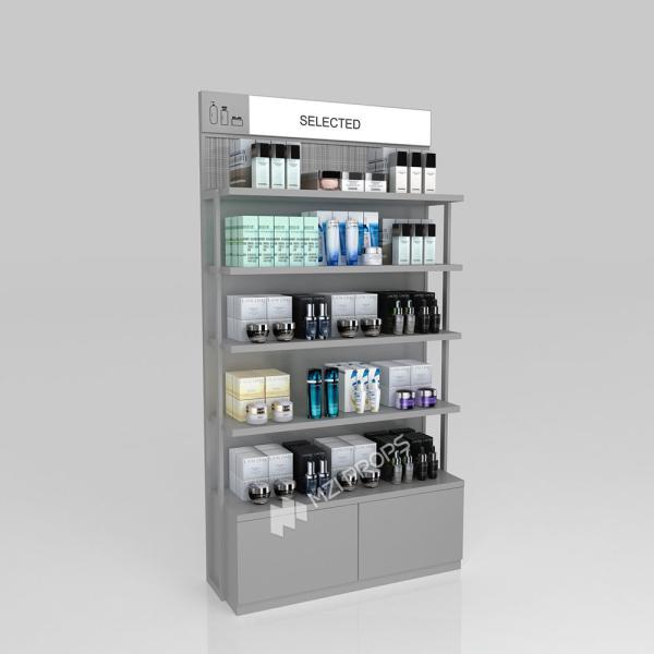 Skincare Shop Design Simple And Stylish Skincare Back Cabinet For Branded Display Counter And Branding Shop Rack
