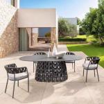 Modern Outdoor Furniture High Load Woven Rattan Dining Chair for Garden Dining