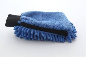 Wholesale Blue color microfiber plush chenille car cleaning detailing house cleaning wash mitts/gloves from china suppliers