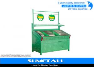 Wholesale Green Color Metal Display Shelving Units Display Stands For Fruit And Veg from china suppliers