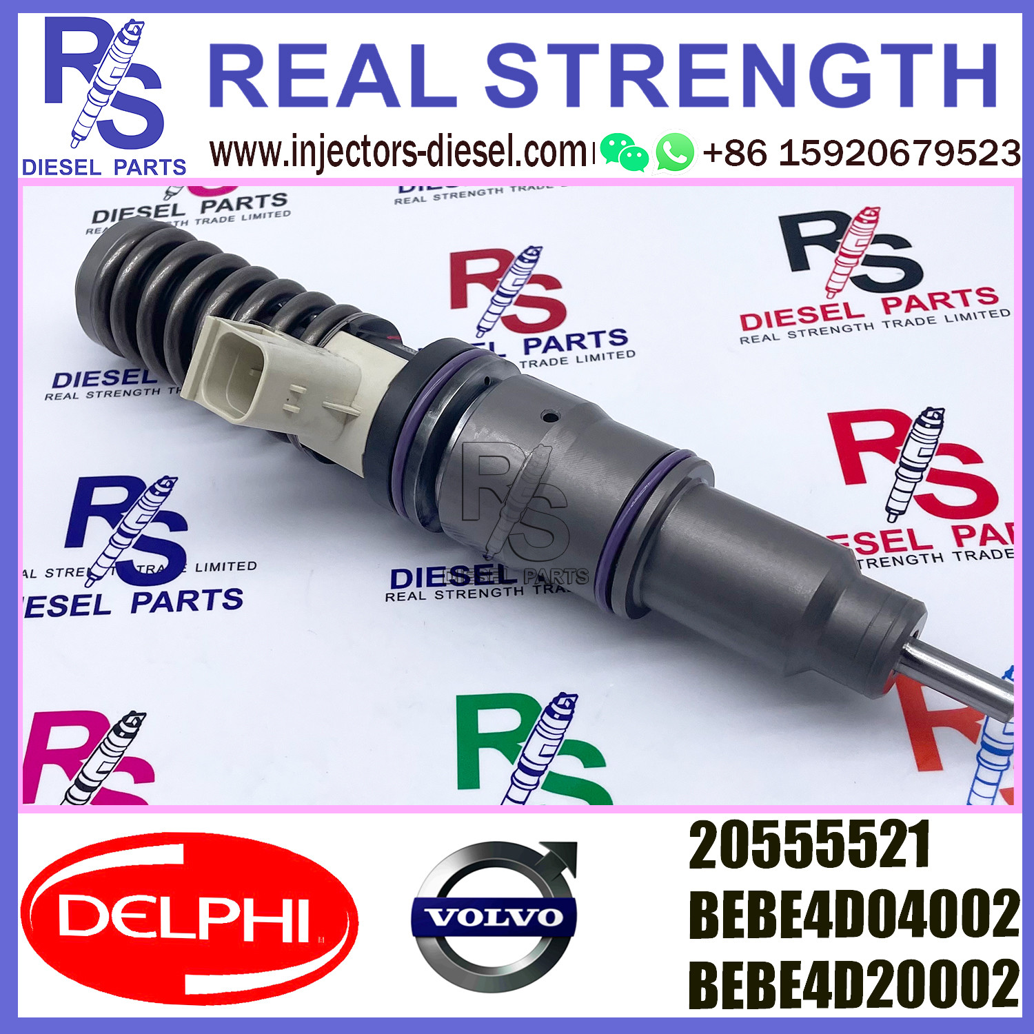 V-O-L-V injector 20555521 diesel Fuel Injection Injector 20555521 BEBE4D04002 BEBE4D20002 E3.18 for RENAULT 11LTR EURO3 HI
