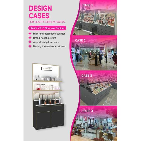 DYaS-VK-7 Skincare Display Cabinet with 30*15MM Iron Tube and Hidden LED Strips