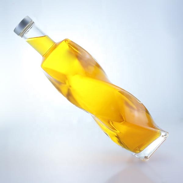 Customized Logo Special Shaped Glass Bottle Spirits 700ml 750ml With Screw Cap