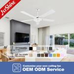 Plywood Modern LED Ceiling Fan With 5 Blades Frosted Glass Light