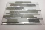 Art Gray Select Glass Mosaic Tile Backsplash Mix Aluminum Mosaic Strip Shaped