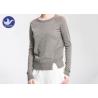 Side Vent Fashion Cutting Womens Knit Pullover Sweater Crew Neck Long Sleeves Top for sale