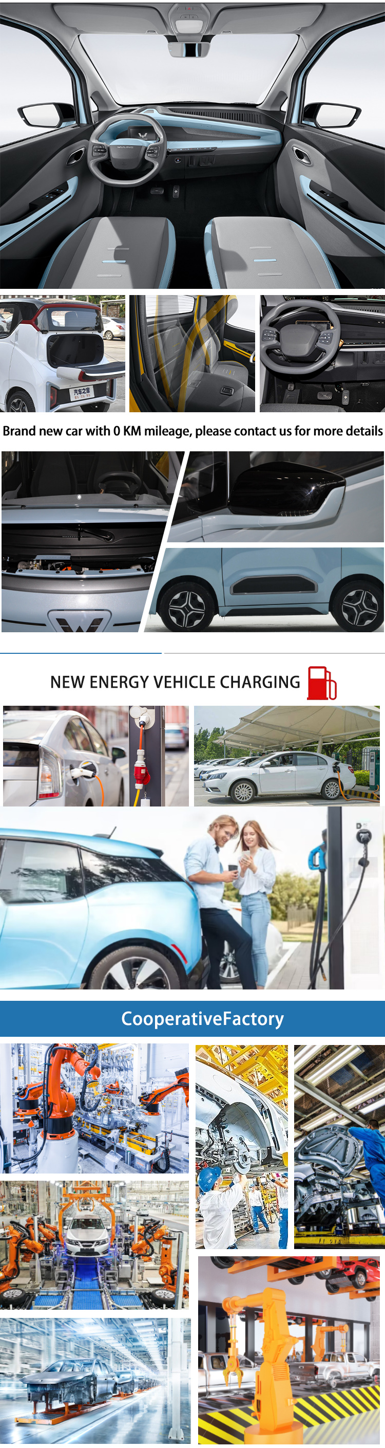 Electric Mini EV Cars 4 Wheel Compact Eco Friendly Vehicle Wuling Nano