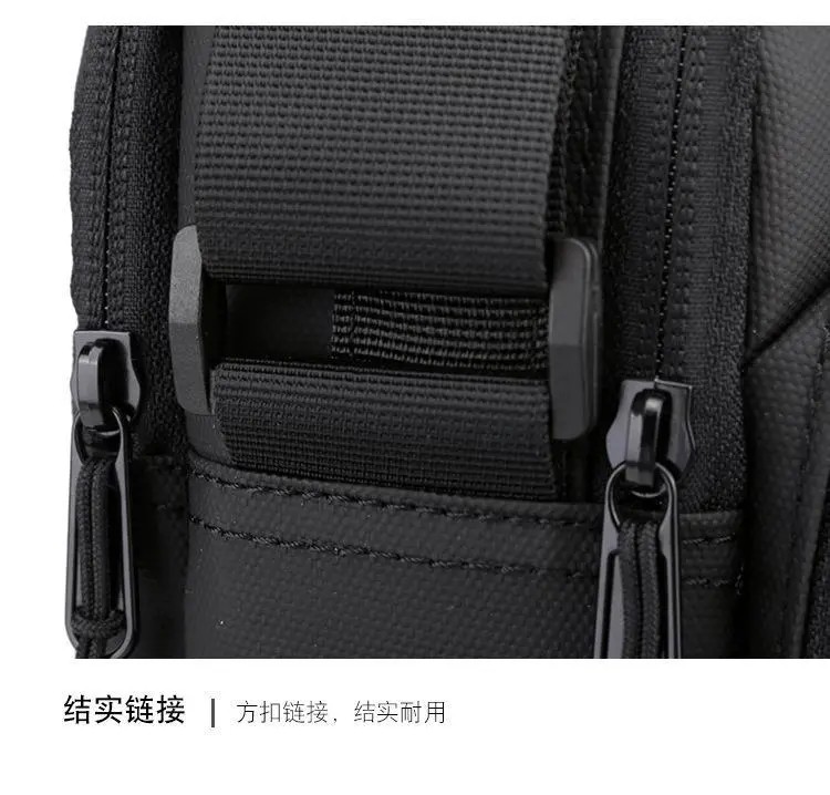Custom Unisex Man Bag Messenger Men's Crossbody Shoulder Bag Black With Water Bottle Holder