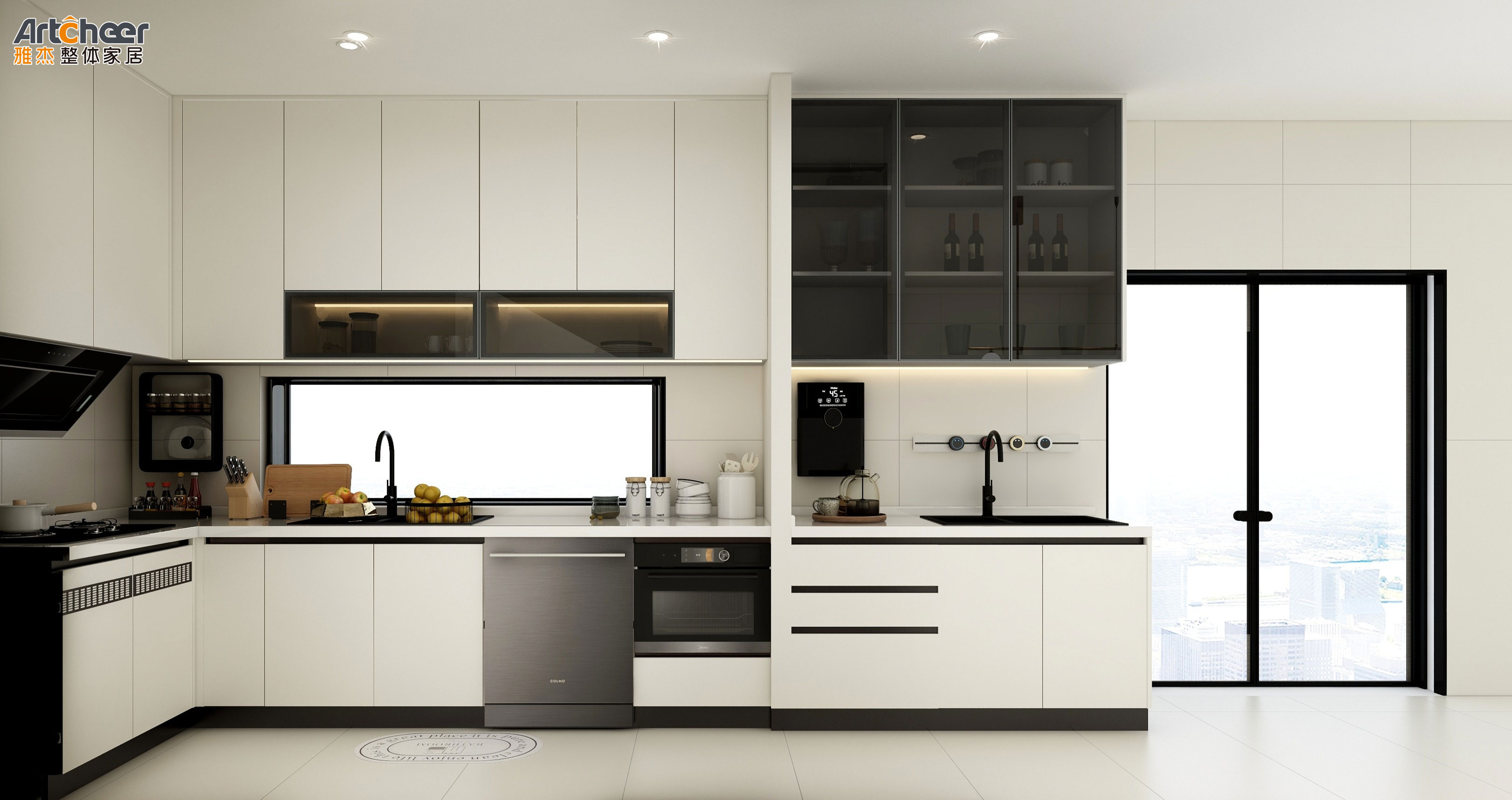 American Shaker Style Solid Wood Kitchen Cabinets with Modern Stylish Sink Accessories