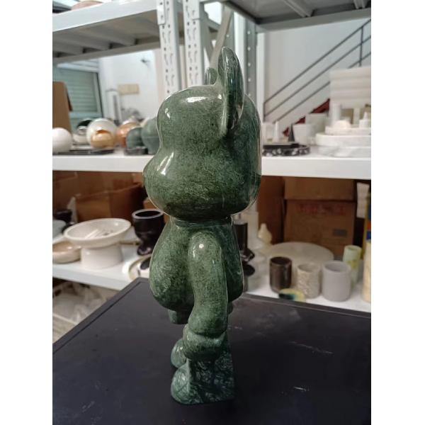 Fancy Decorative Customized Marble Crafts Violent Bear BearBrick Statue Ornaments Marble for Home Decoration