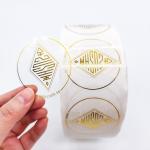 Transparent Waterproof Round Label Stickers Printing With Silver Golden Foil