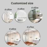 Unbreakable Large Wall Mirror Round Glass Makeup Mirror for Home Salon Hotel