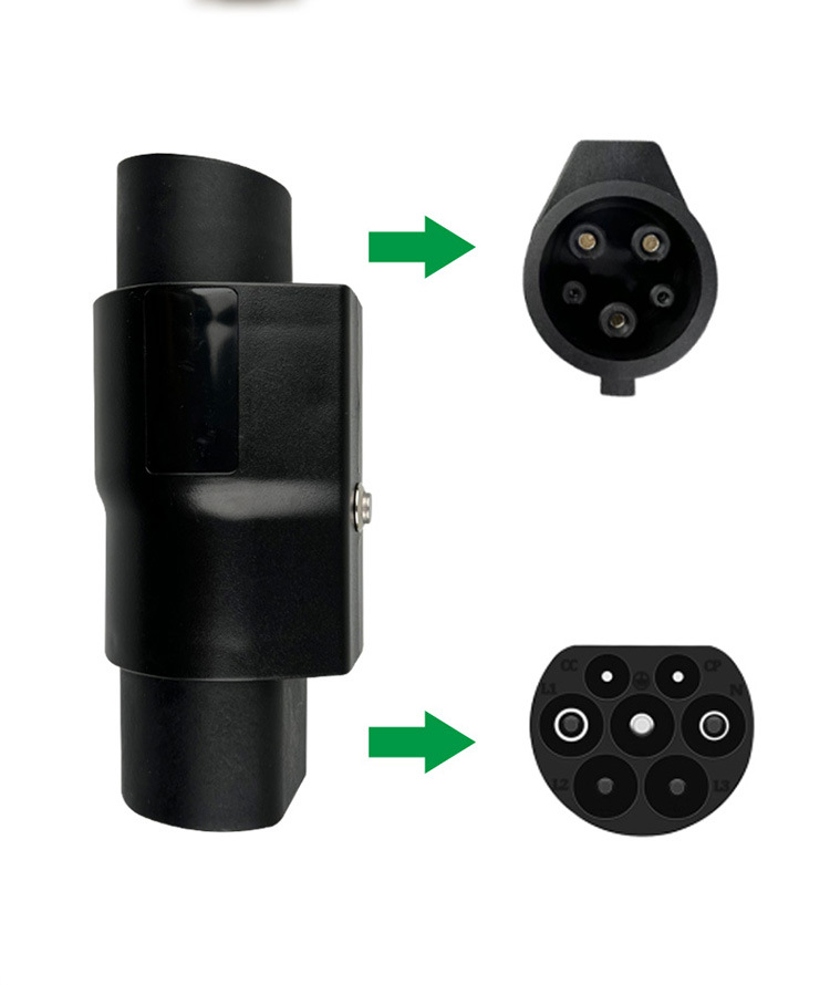 EV Charging Adapter Type2 to Type1 with High Flame Retardant PC Fuel Cable Connector Shell Material