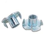 UNC Half Insert Thread White Zinc M10 Four Pronged Tee Nuts Carbon Steel