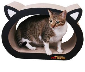 Wholesale Durable Cardboard Cat Scratcher , Cardboard Scratch Pad Cat Head Shaped SGS from china suppliers