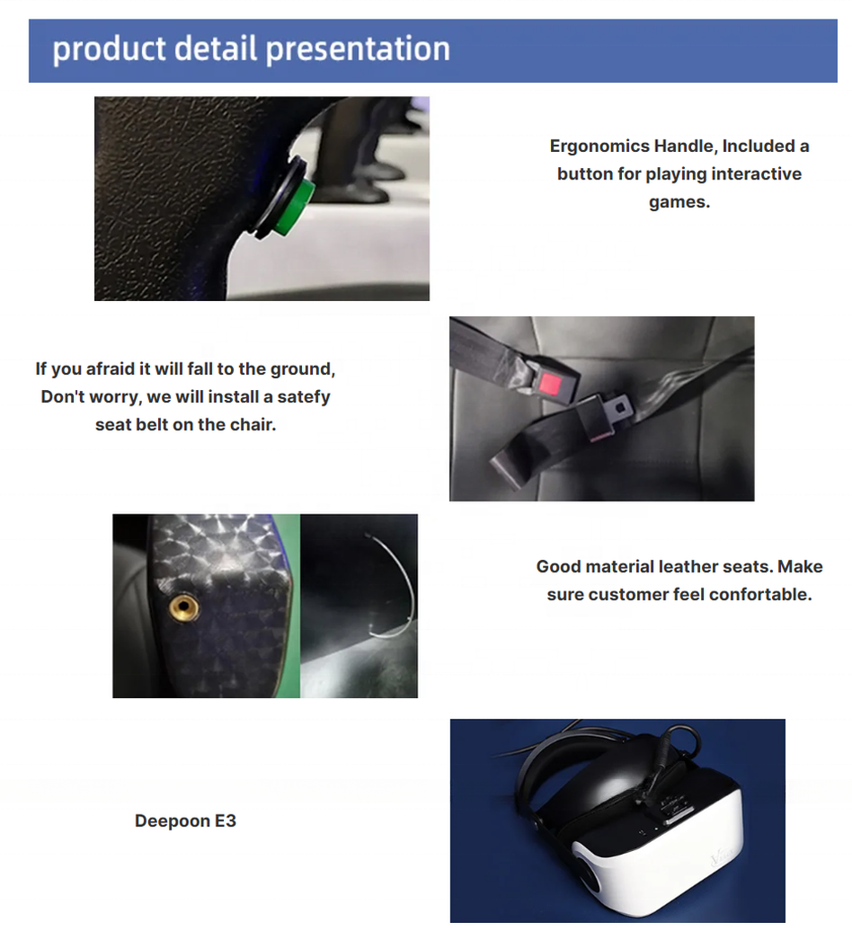 E3 VR Glasses Virtual Reality Chair 9d Simulator 3 Seats For Amusement Center