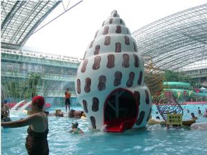 Wholesale Kids and Family Water Playground Sea Snail Style Spraying With Fiberglass Slide from china suppliers