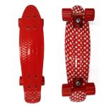22" Complete Mini Cruiser Plastic Skateboard With Red Color 3.25 Inch Paint