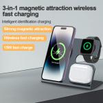 73% Charging Efficiency 15W Magnetic Wireless Charger Station for Desktop Mobile