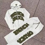 Custom Heavyweight Cotton Distressed Embroidery Patchwork Flared Sweatpants