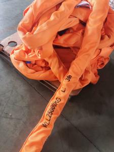 Wholesale 100m Orange Color Soft Round Sling , Eye To Eye Sling 100% Polyester from china suppliers