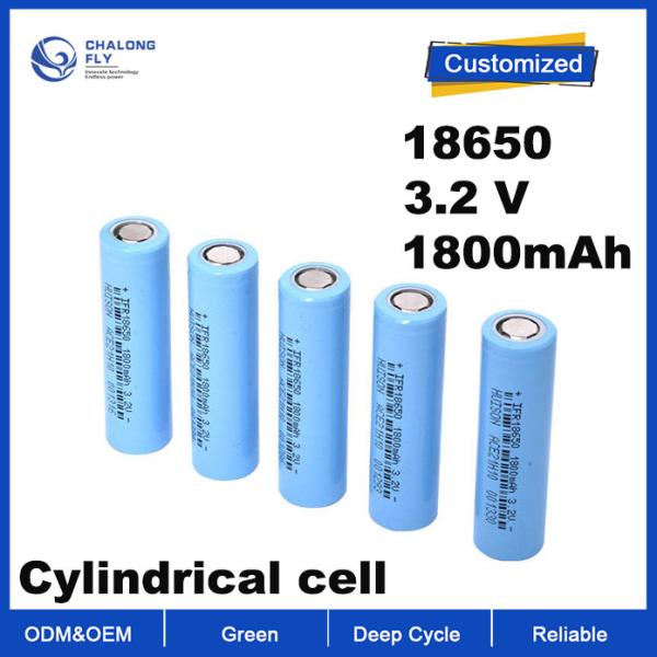 OEM ODM LiFePO4 Lithium Battery Cylindrical 18650 cell 3.2V 3.7V 1800mAh