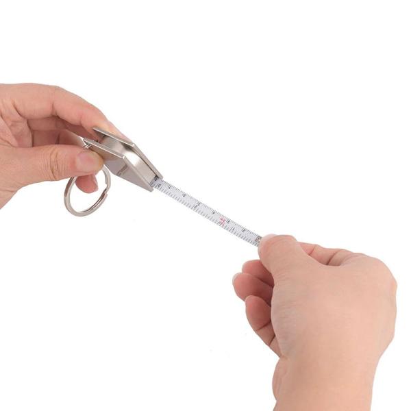 New Arrival Measuring Tools Stainless Steel Retractable Ruler Tape Measure Keychain Key Ring Gauging Tools Keyring Pull Ruler