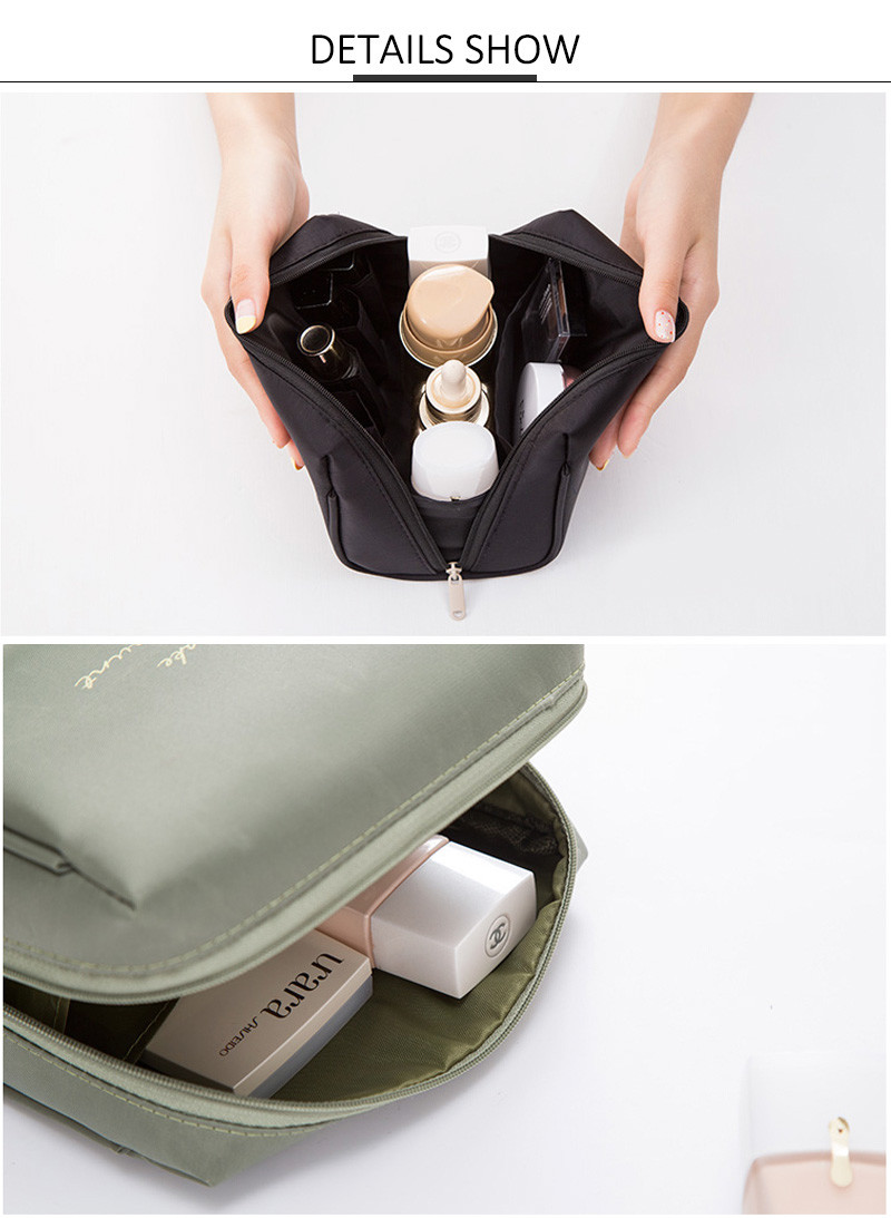 Custom Logo Travel Sublimation Black Polyester Makeup Brush Bag