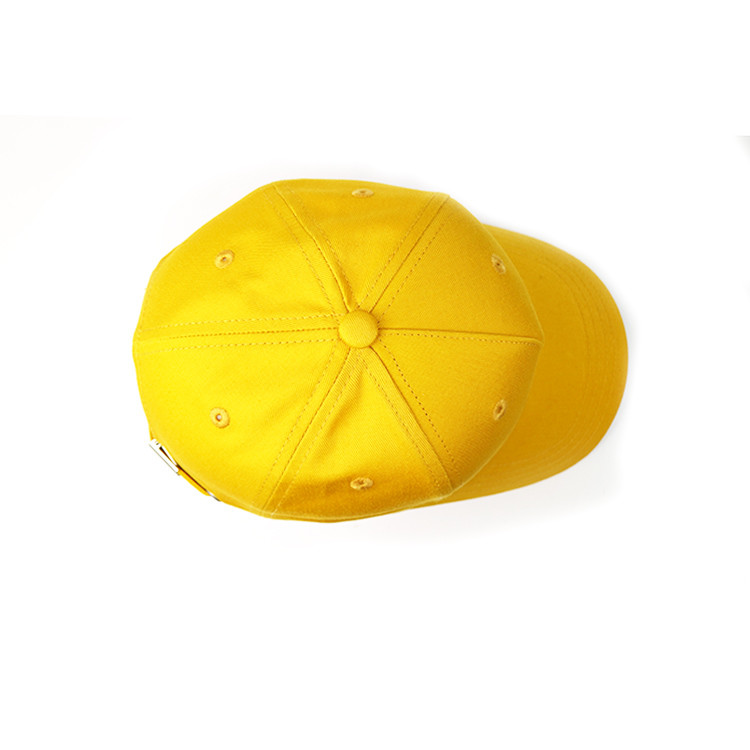 Unisex 100 % Polyester 5 Panel Baseball Cap / Yellow Sports Baseball Hat