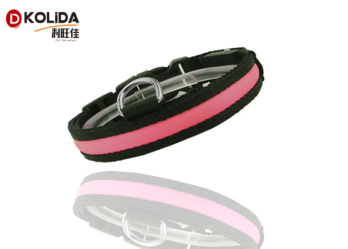 Nylon 3 Sizes Night Safety Flashing Light Glow In The Dark Collar LED Dog Pet Collar